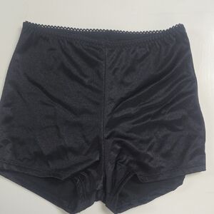 Vassarette Midnight Black Satin Shorts